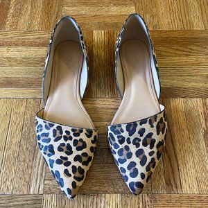J. Crew Zoe Calf Hair D'Orsay Flats, Leopard Print